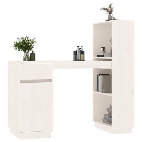 vidaXL Solid Pine Wood Desk 110x53x117 cm Rustic Design with Ample Storage for Home Office Use by vidaXL