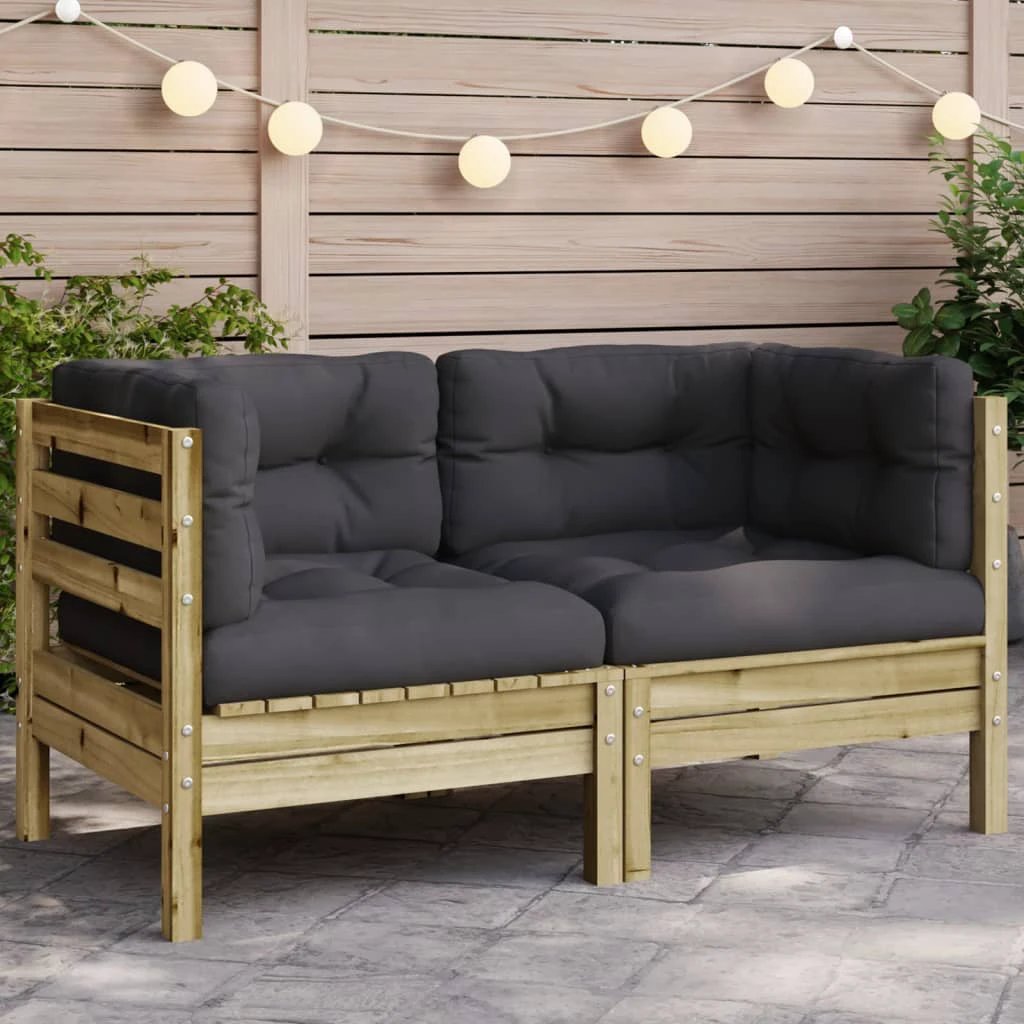 vidaXL Garden Sofa Corner with Cushions Solid Wood Douglas by vidaXL