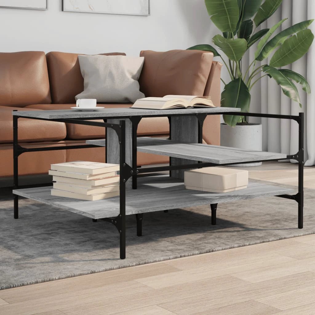 VidaXL Coffee Table 100x100x48.5 Engineered Wood Living Room by vidaXL