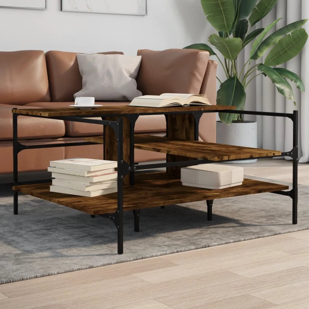 VidaXL Coffee Table 100x100x48.5 Engineered Wood Living Room by vidaXL