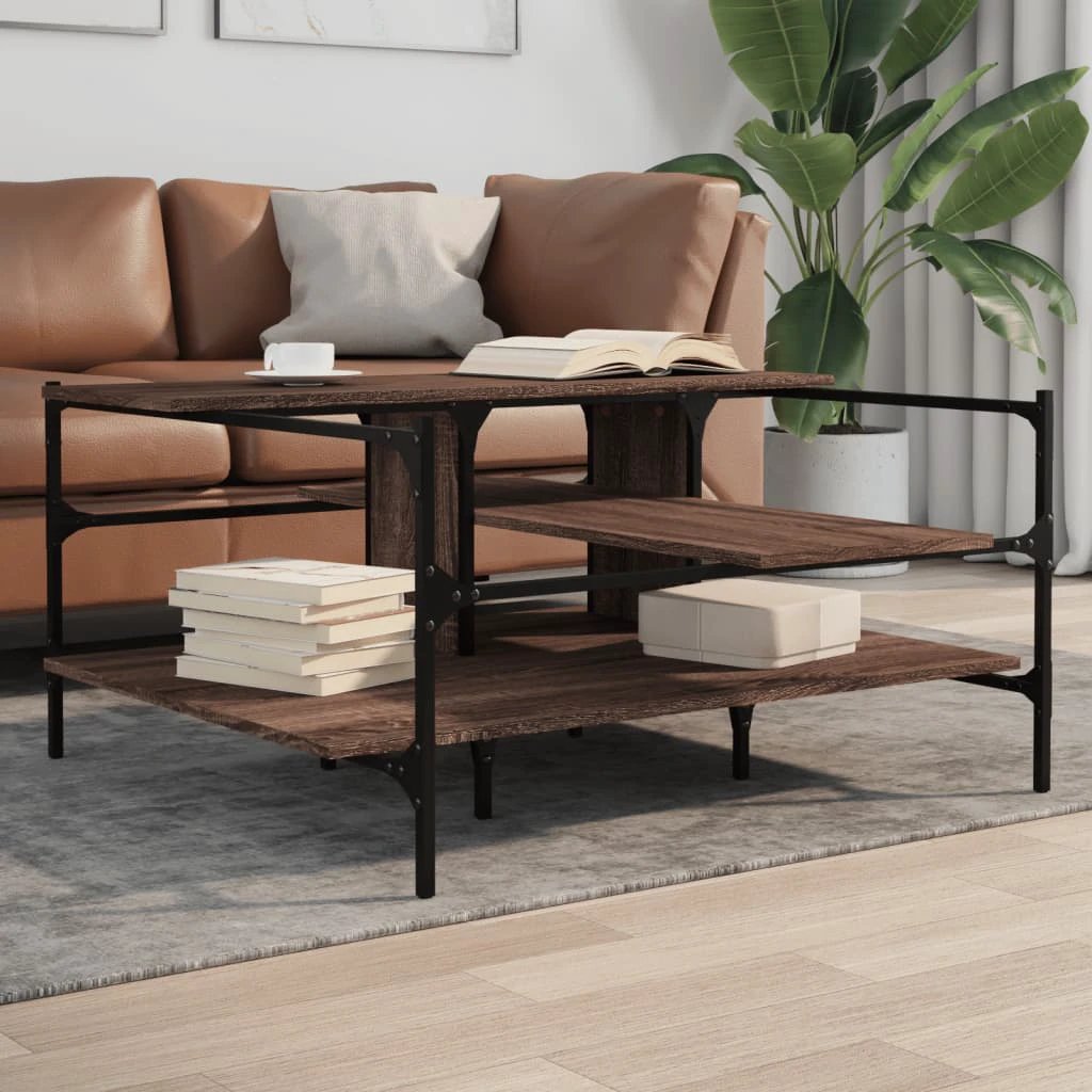 VidaXL Coffee Table 100x100x48.5 Engineered Wood Living Room by vidaXL