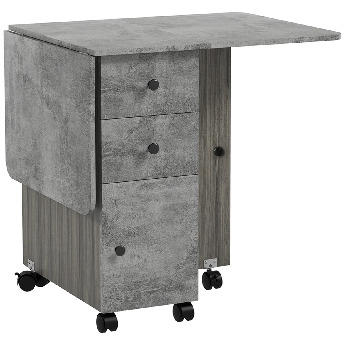 HOMCOM Folding Dining Table Drop Leaf With Storage Drawers by HOMCOM