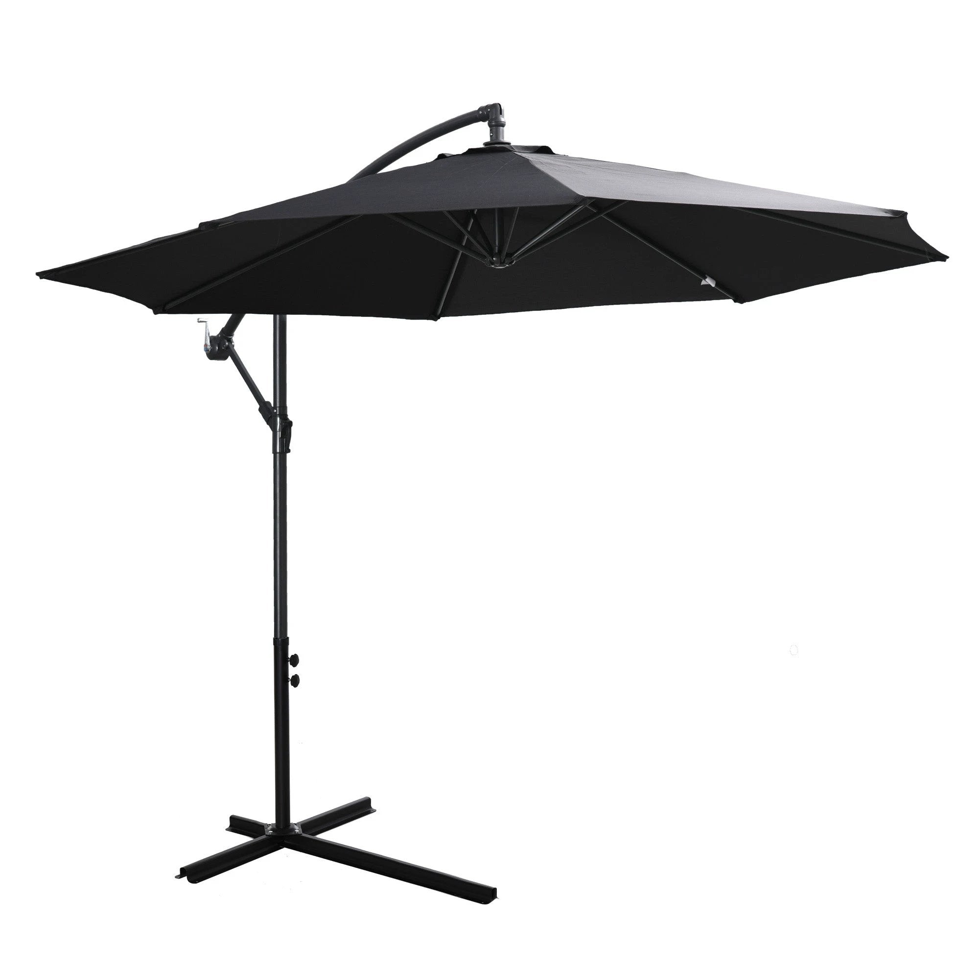 Outsunny Outsunny 3m Garden Banana Parasol Cantilever Umbrella withCrank& Base - Uncategorized Parasol