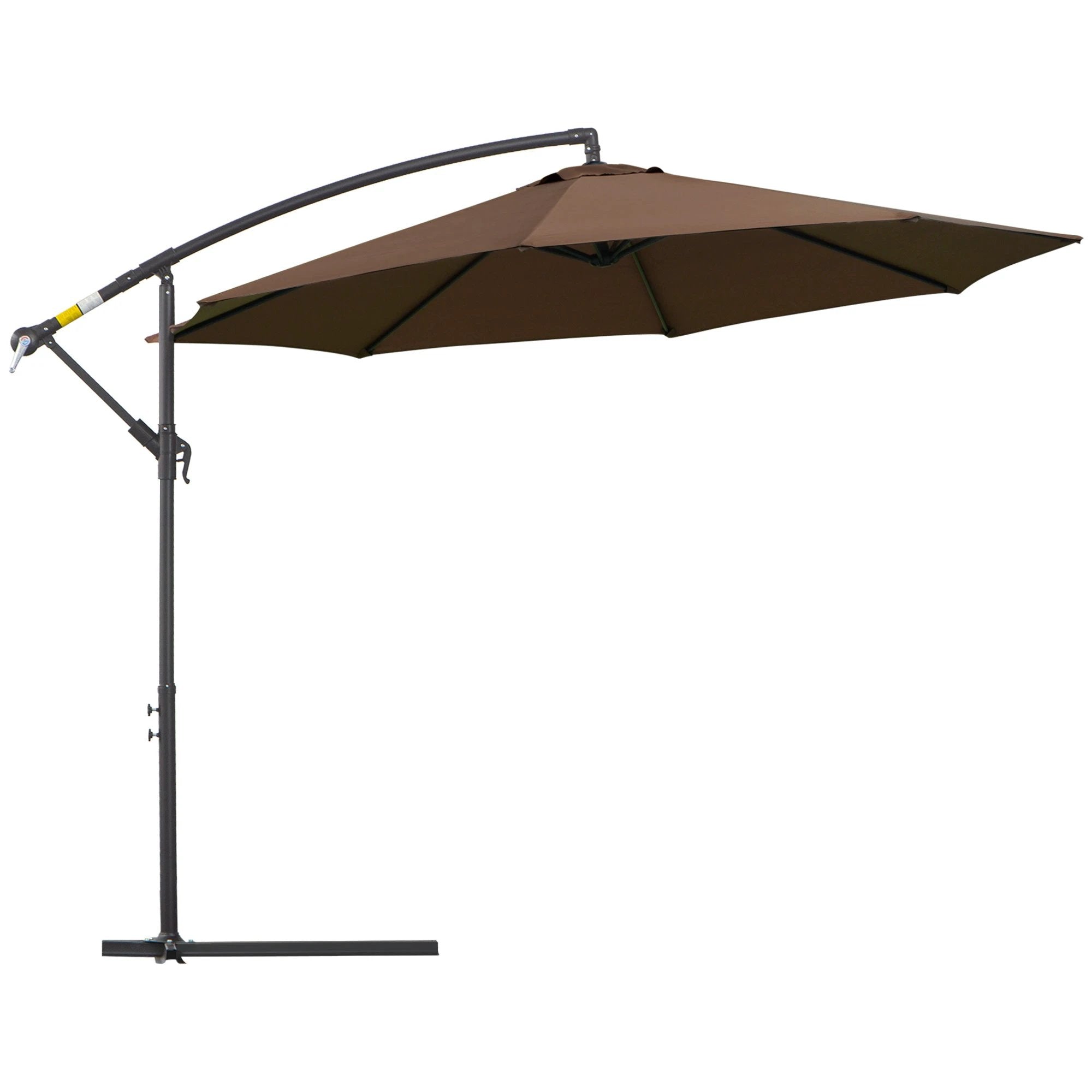 Outsunny 3m Garden Banana Parasol Cantilever Umbrella withCrank& Base by Outsunny