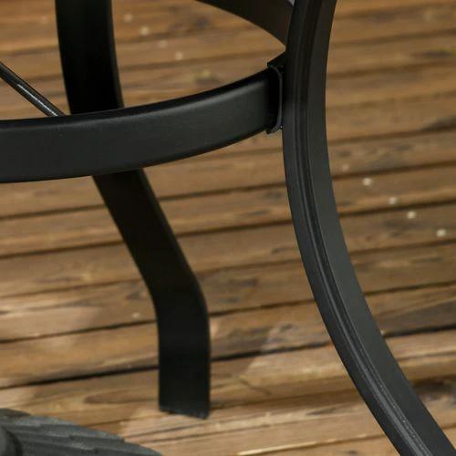 Outsunny Outsunny Round Garden Table 115 x 72H cm with Parasol Hole for Outdoor Dining Groups - Garden Table