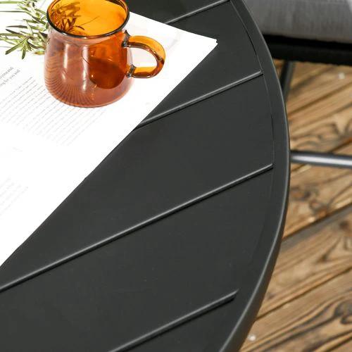 Outsunny Outsunny Round Garden Table 115 x 72H cm with Parasol Hole for Outdoor Dining Groups - Garden Table