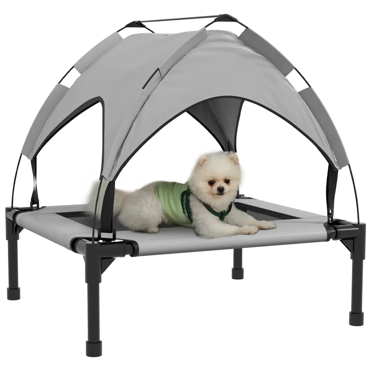 PawHut PawHut Cooling Raised Dog Bed w/ Breathable Mesh, for Mini, S Dogs - Dark Blue - Dog Beds