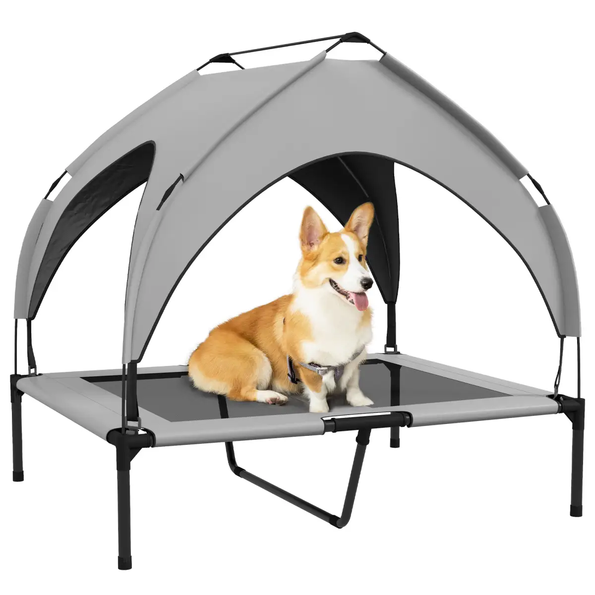 PawHut PawHut Cooling Raised Dog Bed w/ Breathable Mesh, for Mini, S Dogs - Dark Blue - Dog Beds