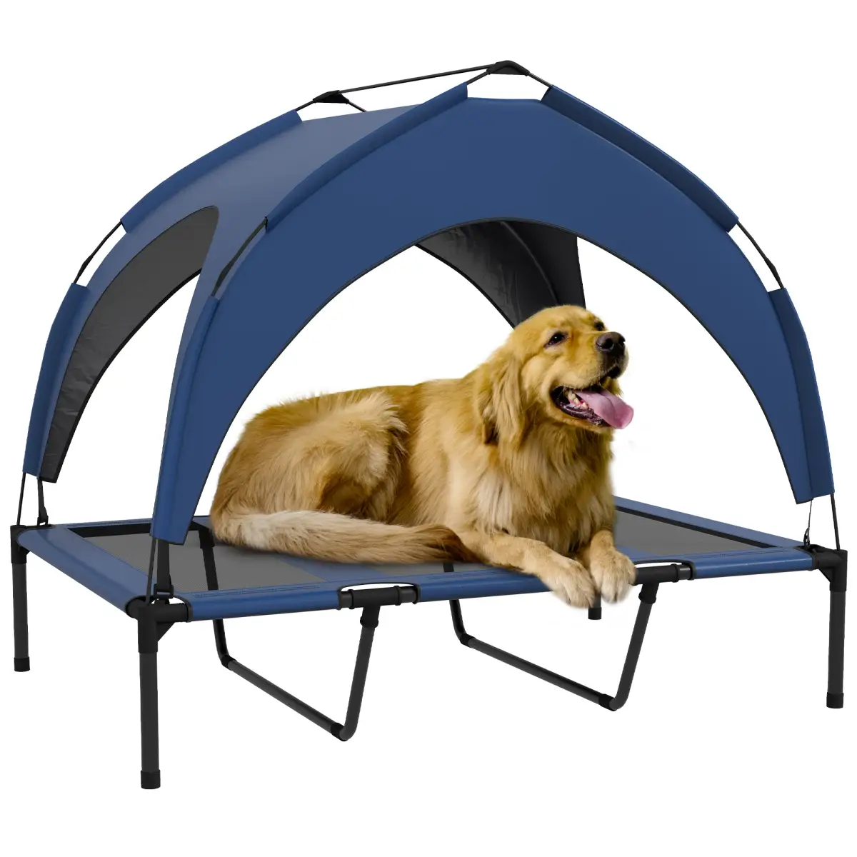 PawHut PawHut Cooling Raised Dog Bed w/ Breathable Mesh, for Mini, S Dogs - Dark Blue - Dog Beds