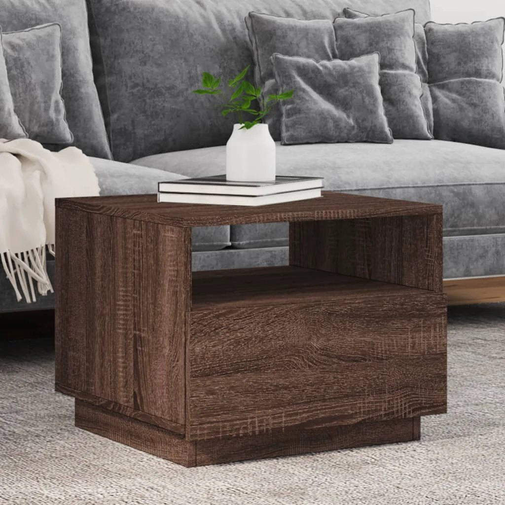 VidaXL Coffee Table 50x49x40 cm LED Lights Living Room by vidaXL
