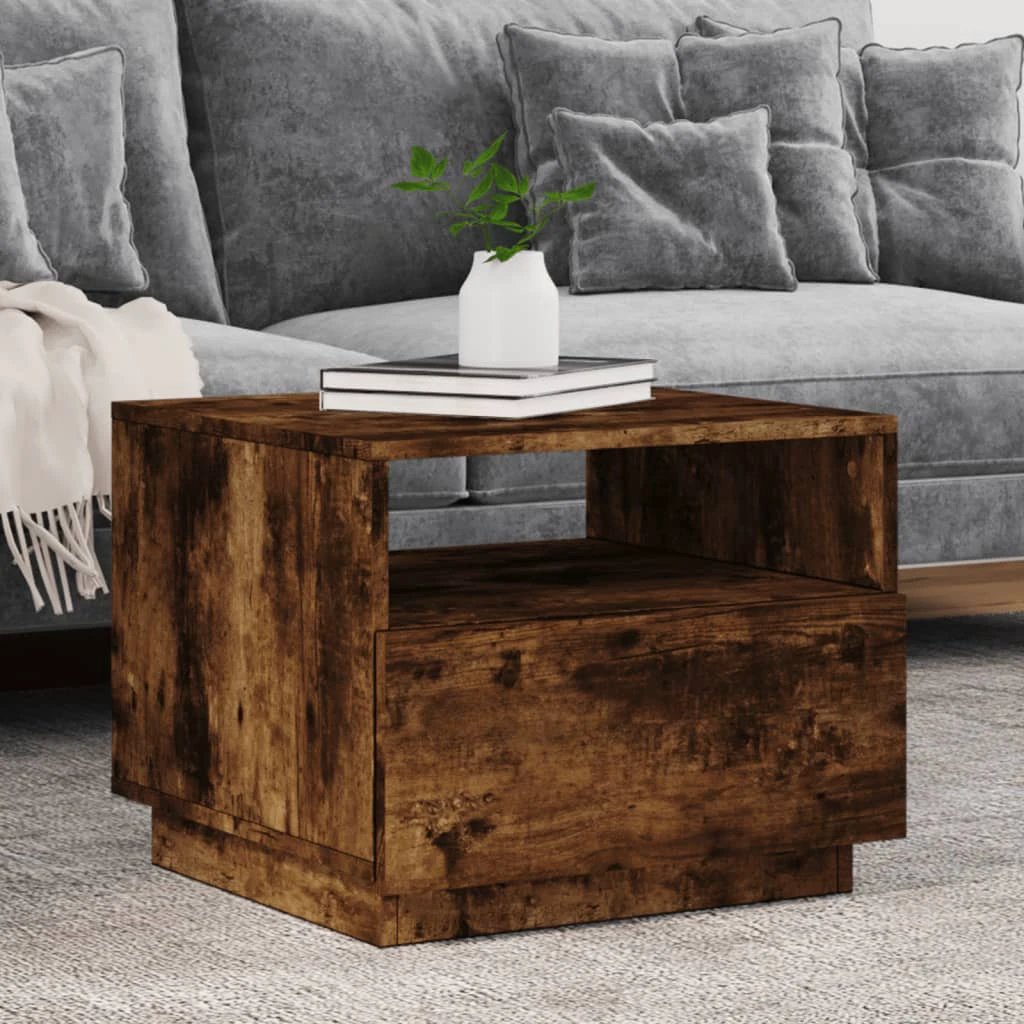 VidaXL Coffee Table 50x49x40 cm LED Lights Living Room by vidaXL