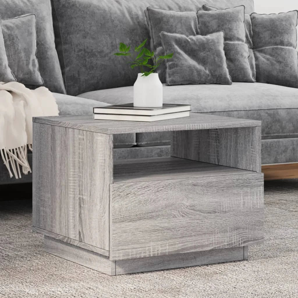 VidaXL Coffee Table 50x49x40 cm LED Lights Living Room by vidaXL