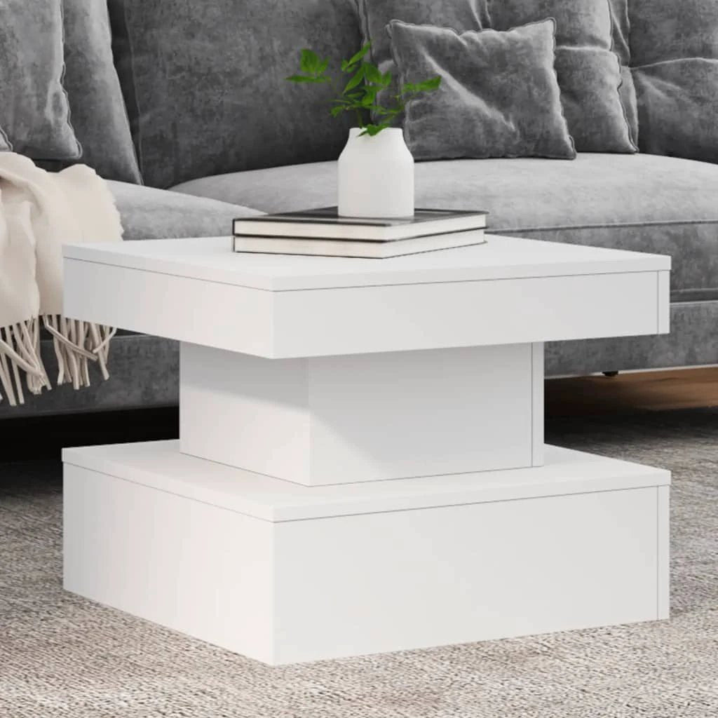 VidaXL Coffee Table 50x50x40 cm LED Lights Living Room by vidaXL