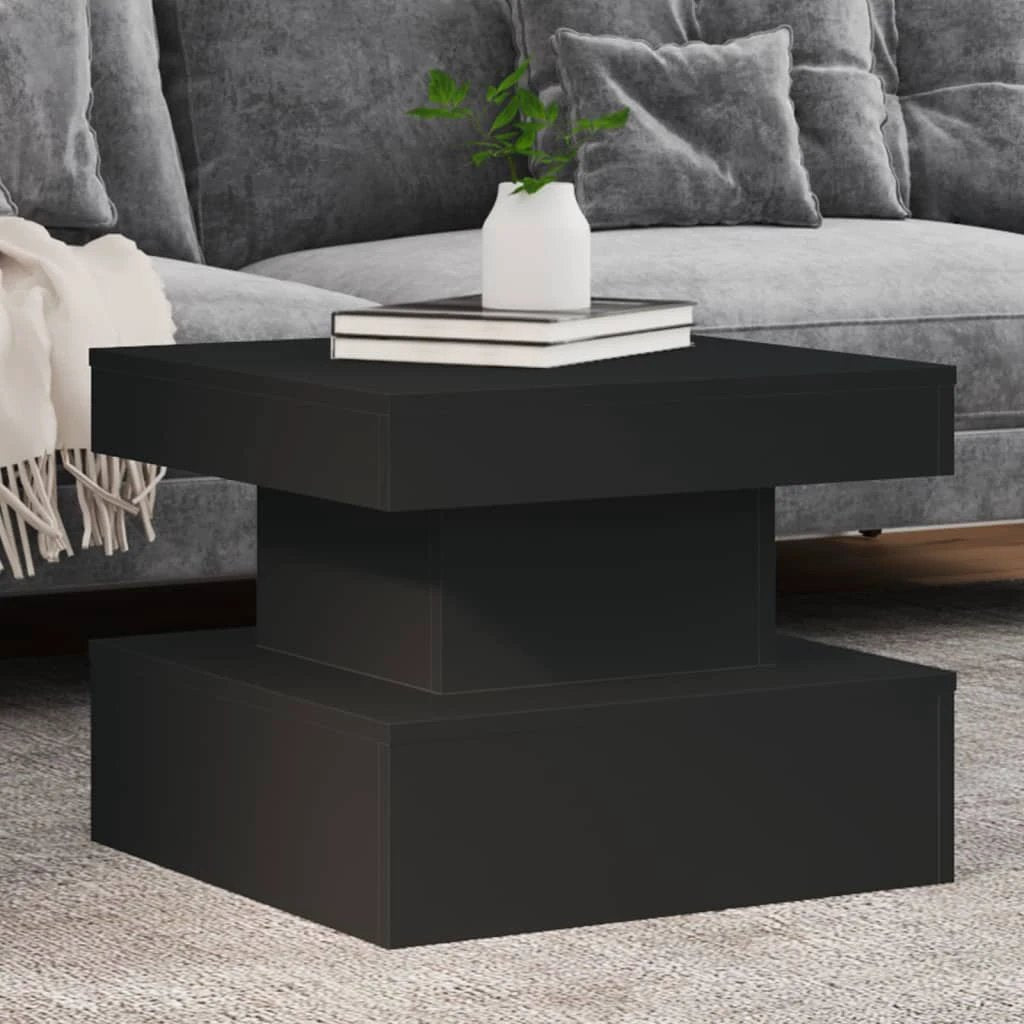 VidaXL Coffee Table 50x50x40 cm LED Lights Living Room by vidaXL