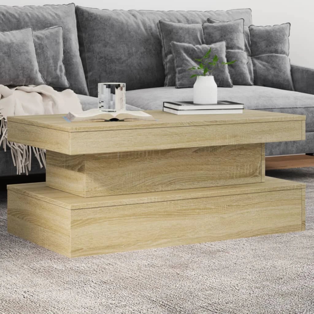 VidaXL Coffee Table 50x50x40 cm LED Lights Living Room by vidaXL