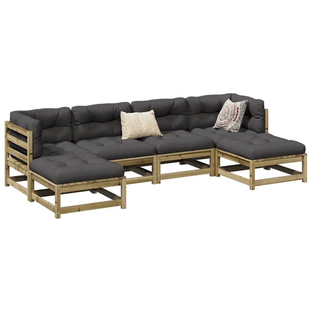 vidaXL vidaXL 6 Piece Garden Sofa Set Solid Wood Pine - Garden Sofa Sets