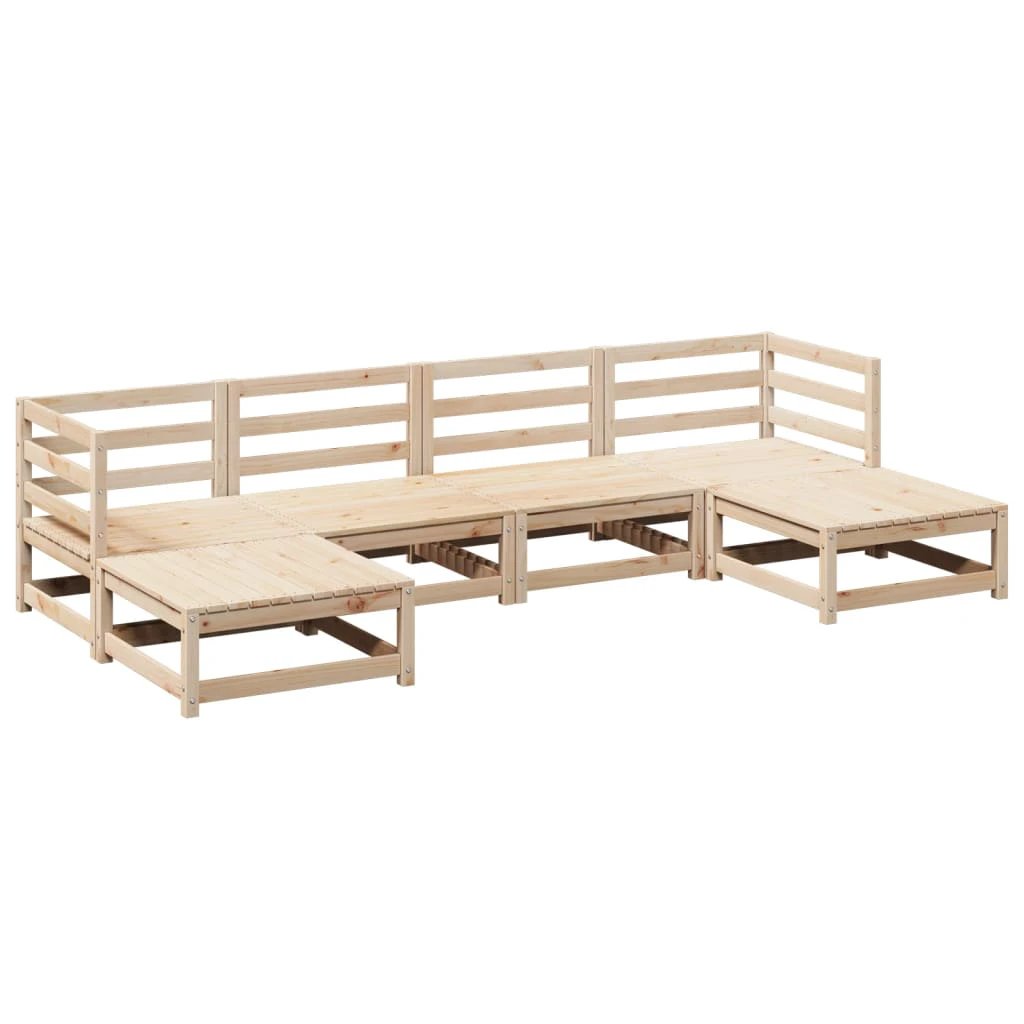 vidaXL vidaXL 6 Piece Garden Sofa Set Solid Wood Pine - Garden Sofa Sets