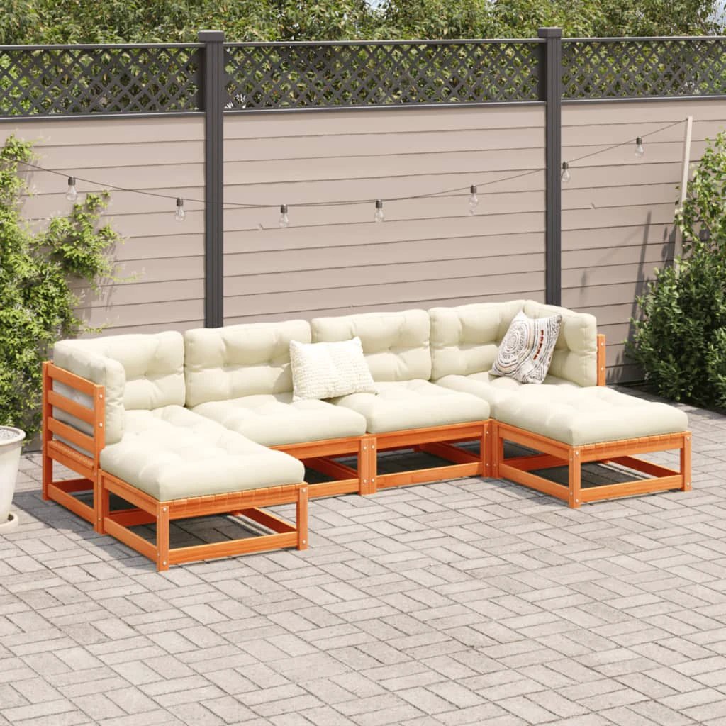 vidaXL vidaXL 6 Piece Garden Sofa Set Solid Wood Pine - Garden Sofa Sets