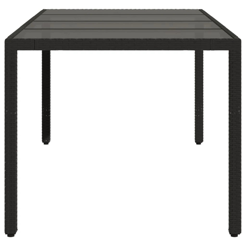 vidaXL vidaXL Garden Table with Glass Top Black 90x90x75 cm Poly Rattan - Garden Table
