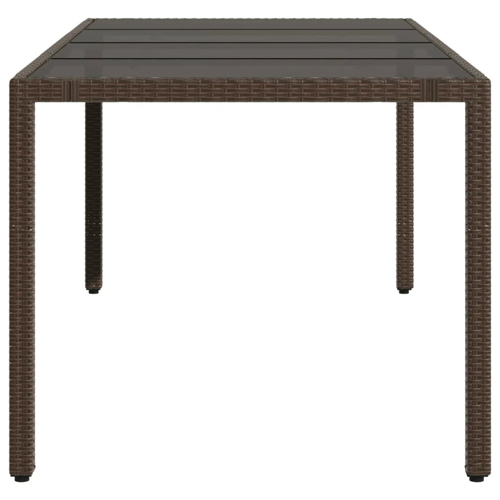 vidaXL Garden Table with Glass Top Black 90x90x75 cm Poly Rattan by vidaXL