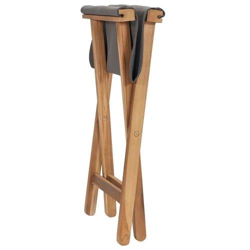 vidaXL Folding Chairs 2 pcs Solid Teak Wood and Fabric Cream White by vidaXL