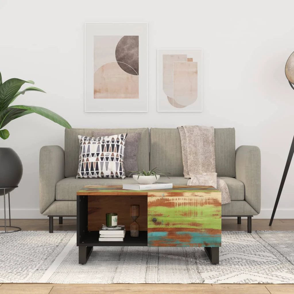 vidaXL VidaXL Coffee Table 80x50x40 cm Solid Mango Wood and Engineered Wood for Living Room - Coffee Table