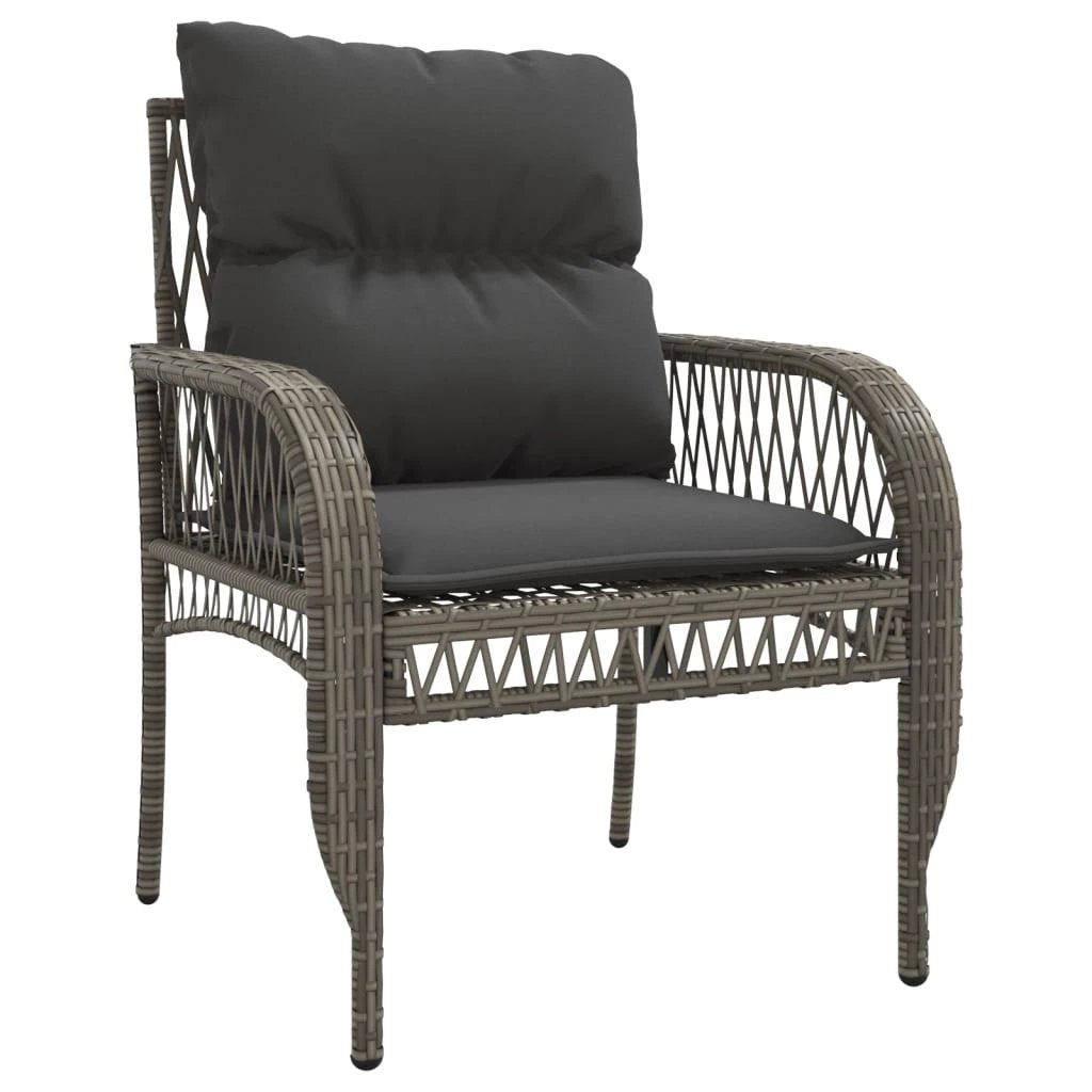 vidaXL 4 Piece Garden Sofa Set with Cushions Black Poly Rattan by vidaXL