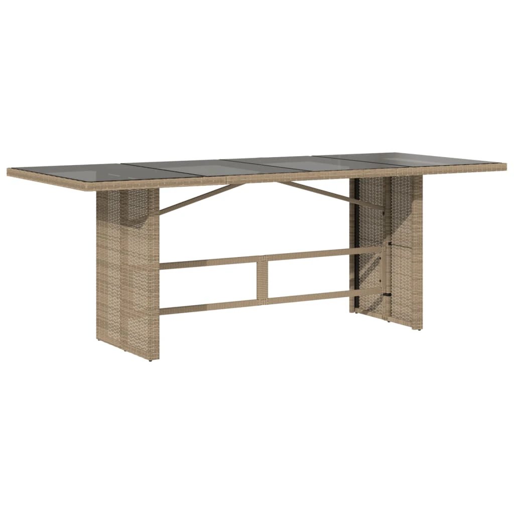 vidaXL vidaXL Garden Table with Acacia Wood Top Grey 190x80x75 cm Poly Rattan - Garden Table