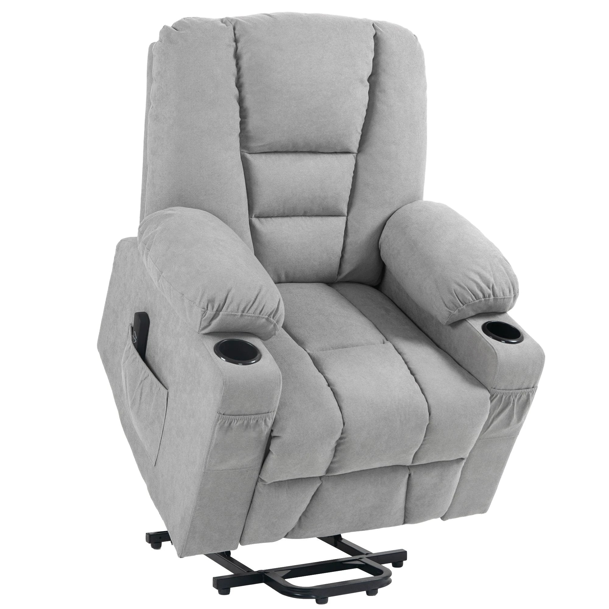 HOMCOM HOMCOM Riser and Recliner Chair w/ Remote, Lift Chair for Elderly, Light Grey - Recliner