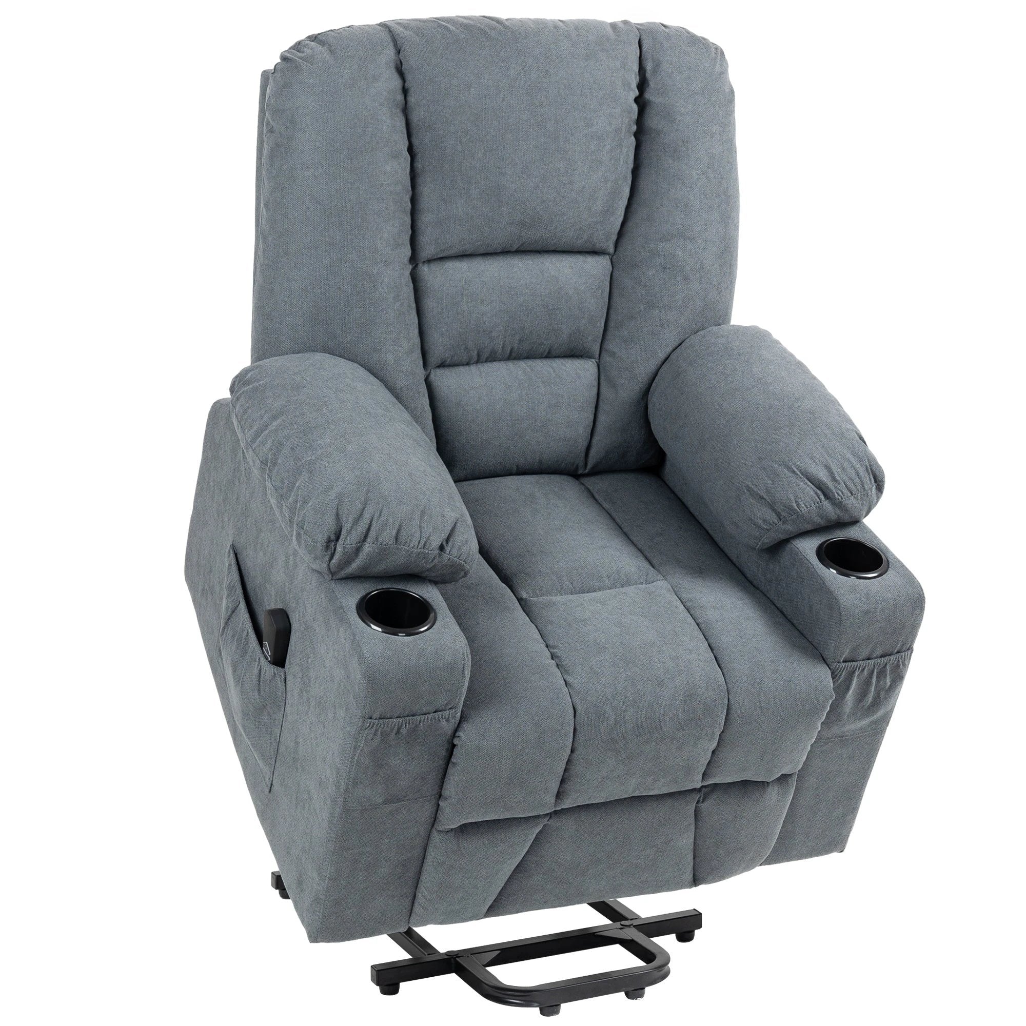 HOMCOM Riser and Recliner Chair w/ Remote, Lift Chair for Elderly, Light Grey by HOMCOM