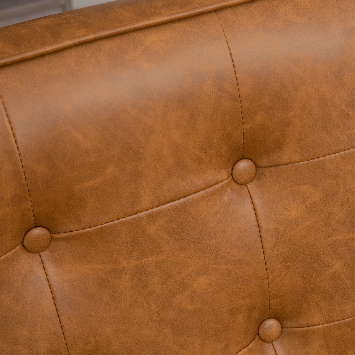 HOMCOM Accent Chair PU Leather Tufted Grey for Living Room - Accent Chair