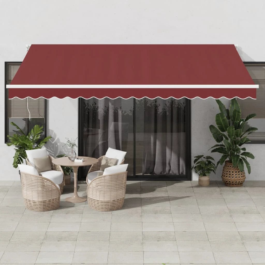 vidaXL vidaXL Retractable Awning Burgundy 350x250cm - Cover