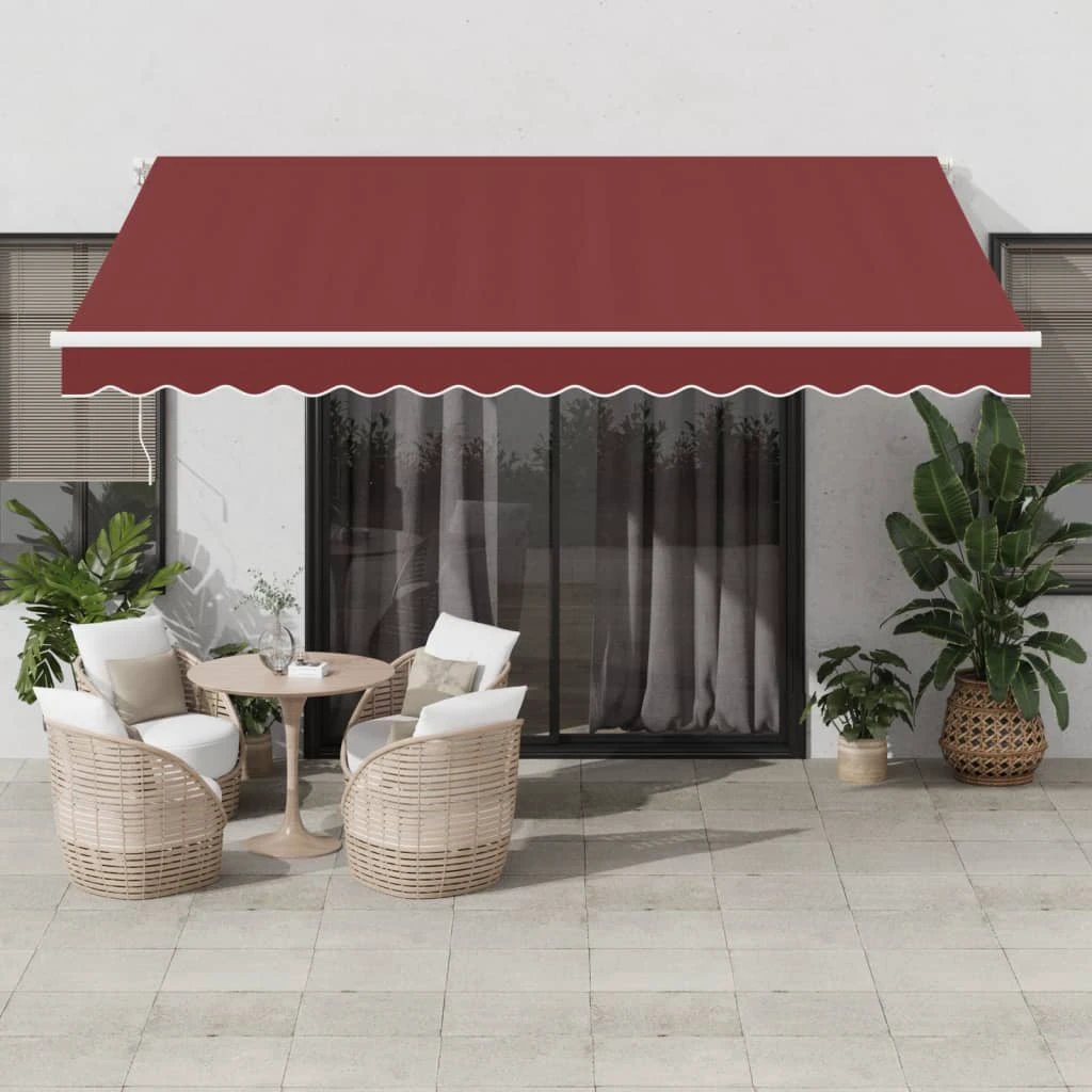 vidaXL vidaXL Retractable Awning Burgundy 350x250cm - Cover