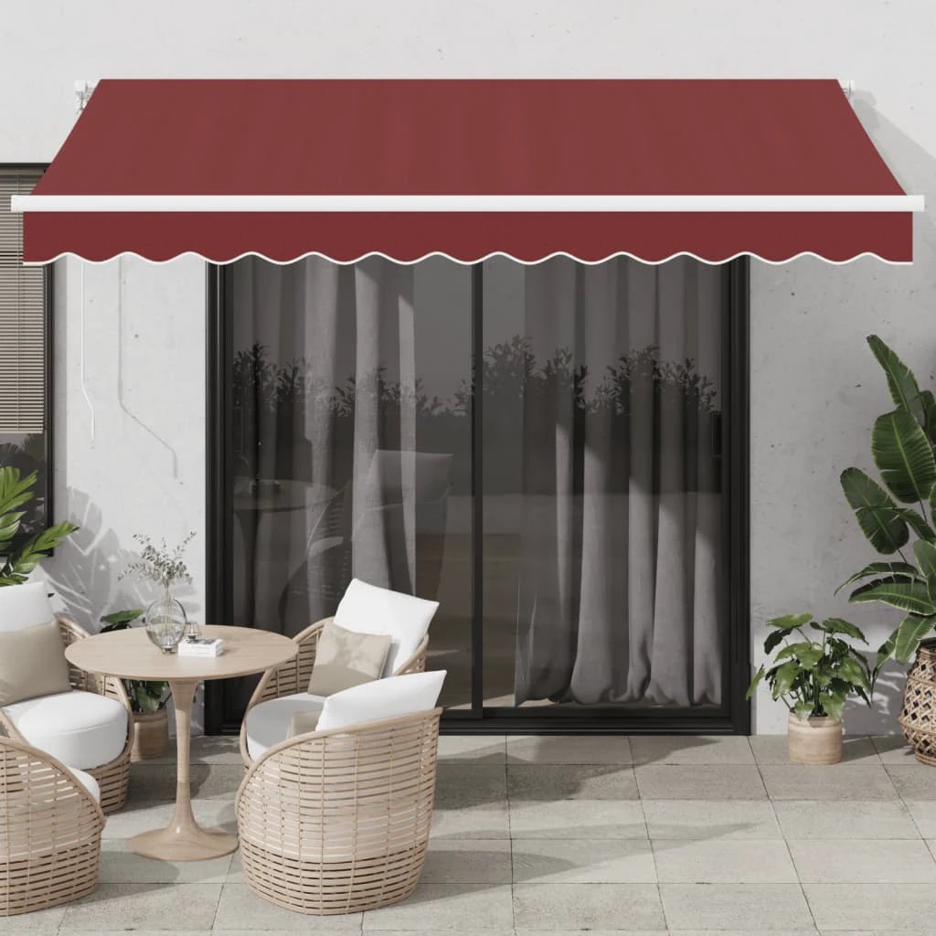 vidaXL vidaXL Retractable Awning Burgundy 350x250cm - Cover