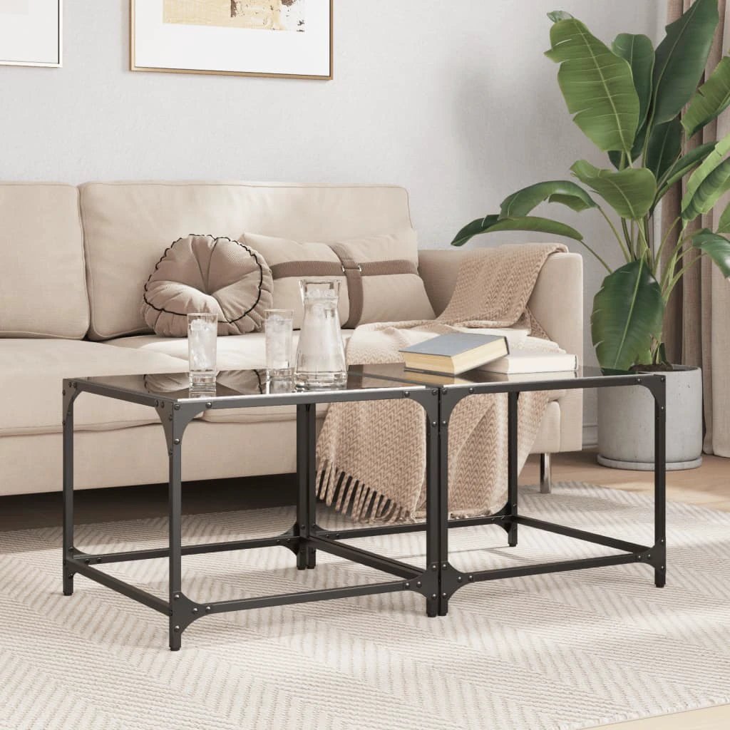 VidaXL Coffee Table 30x30x40 cm Glass Top for Living Room by vidaXL
