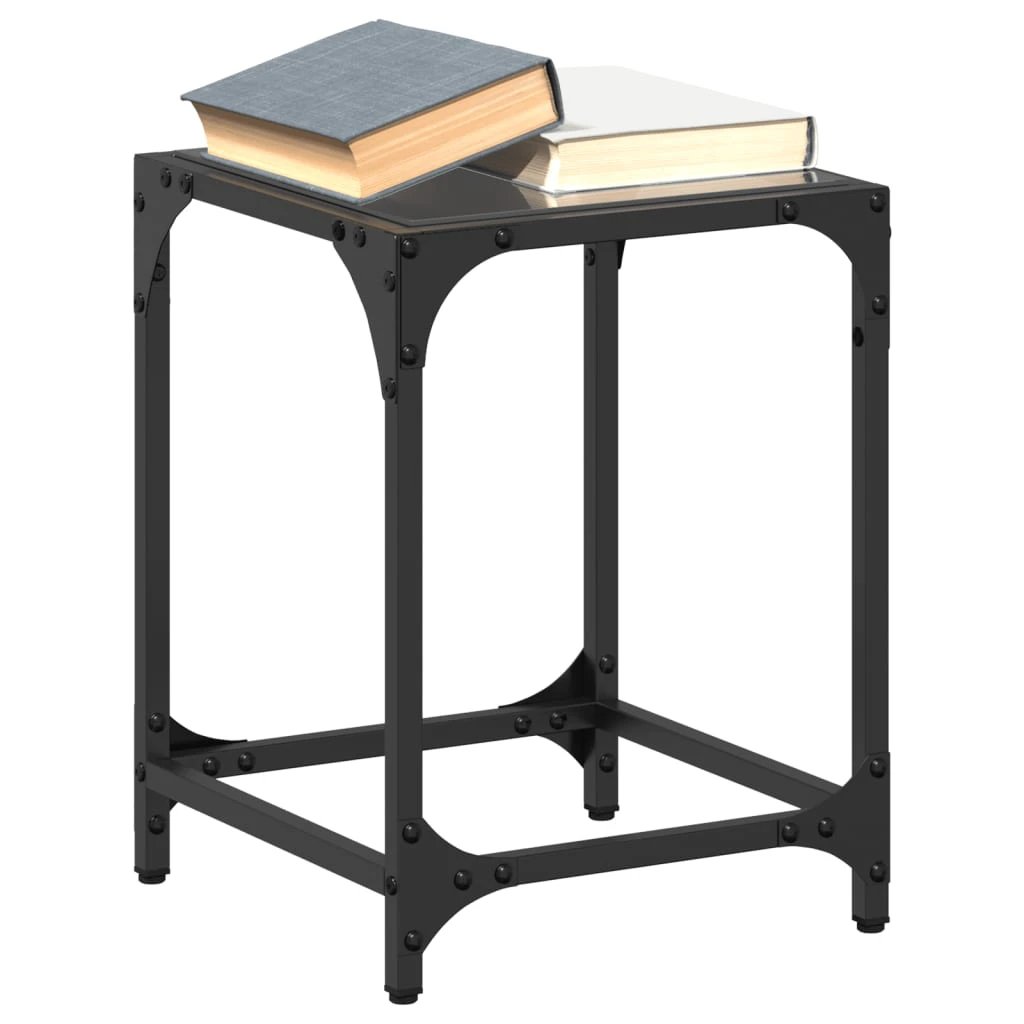 VidaXL Coffee Table 30x30x40 cm Glass Top for Living Room by vidaXL