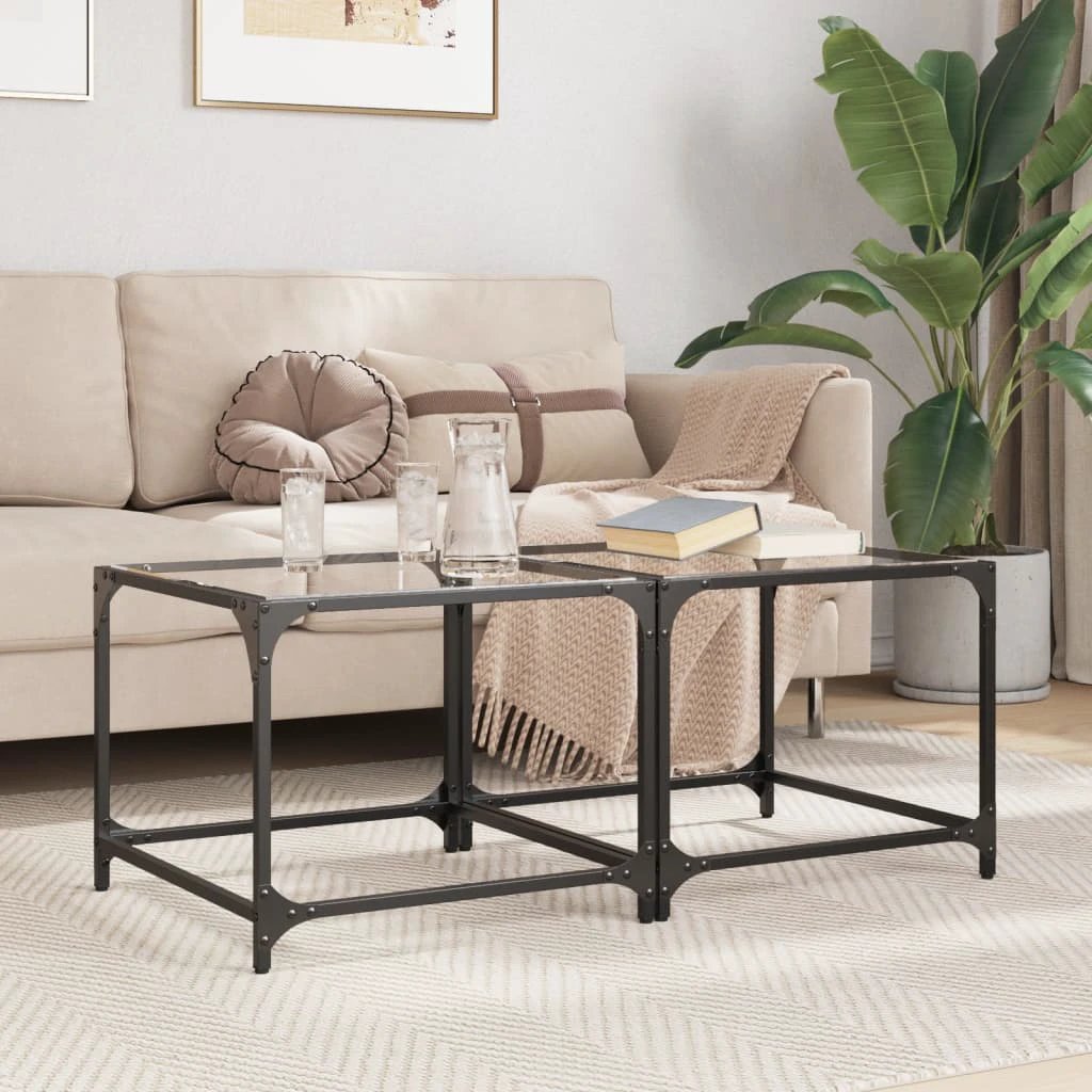 VidaXL Coffee Table 30x30x40 cm Glass Top for Living Room by vidaXL