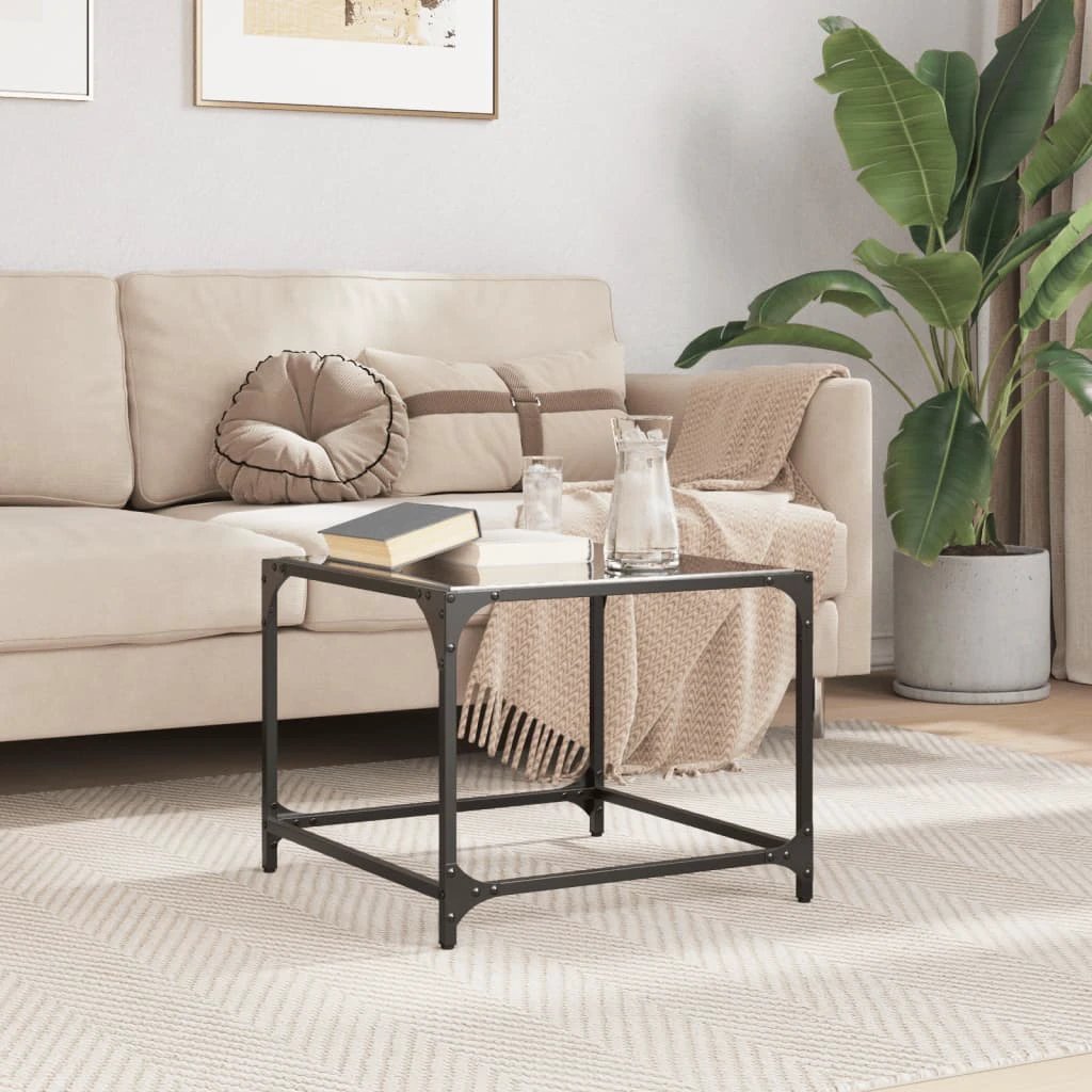 VidaXL Coffee Table 30x30x40 cm Glass Top for Living Room by vidaXL