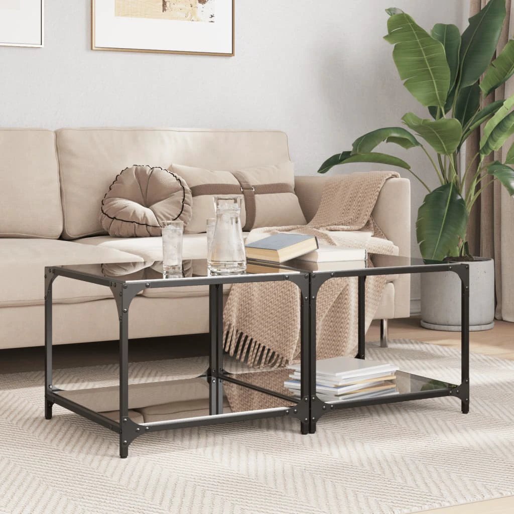 vidaXL VidaXL Coffee Table 30x30x40 cm Transparent Glass Top Home - Coffee Table