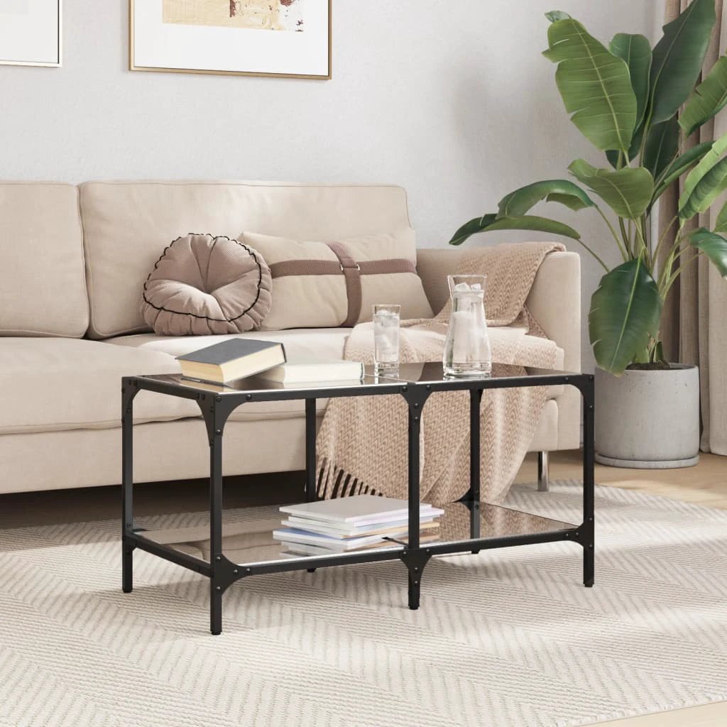 VidaXL Coffee Table 78.5x40x40cm Transparent Glass Top Home by vidaXL