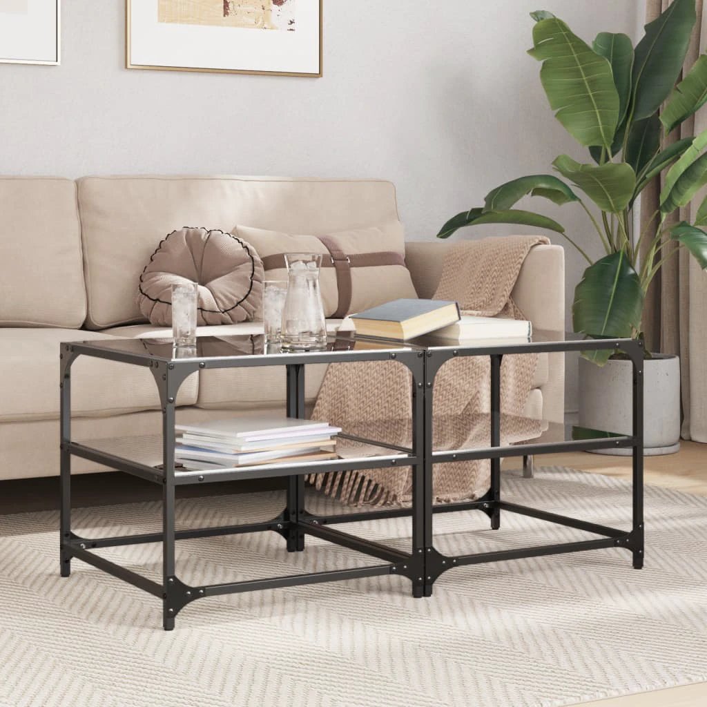 vidaXL VidaXL Coffee Table 30x30x45cm Clear Glass Top Living Room - Coffee Table