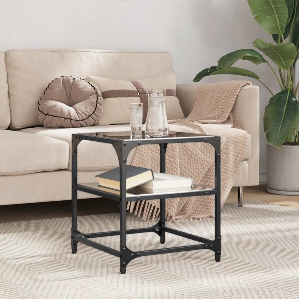 vidaXL VidaXL Coffee Table 30x30x45cm Clear Glass Top Living Room - Coffee Table