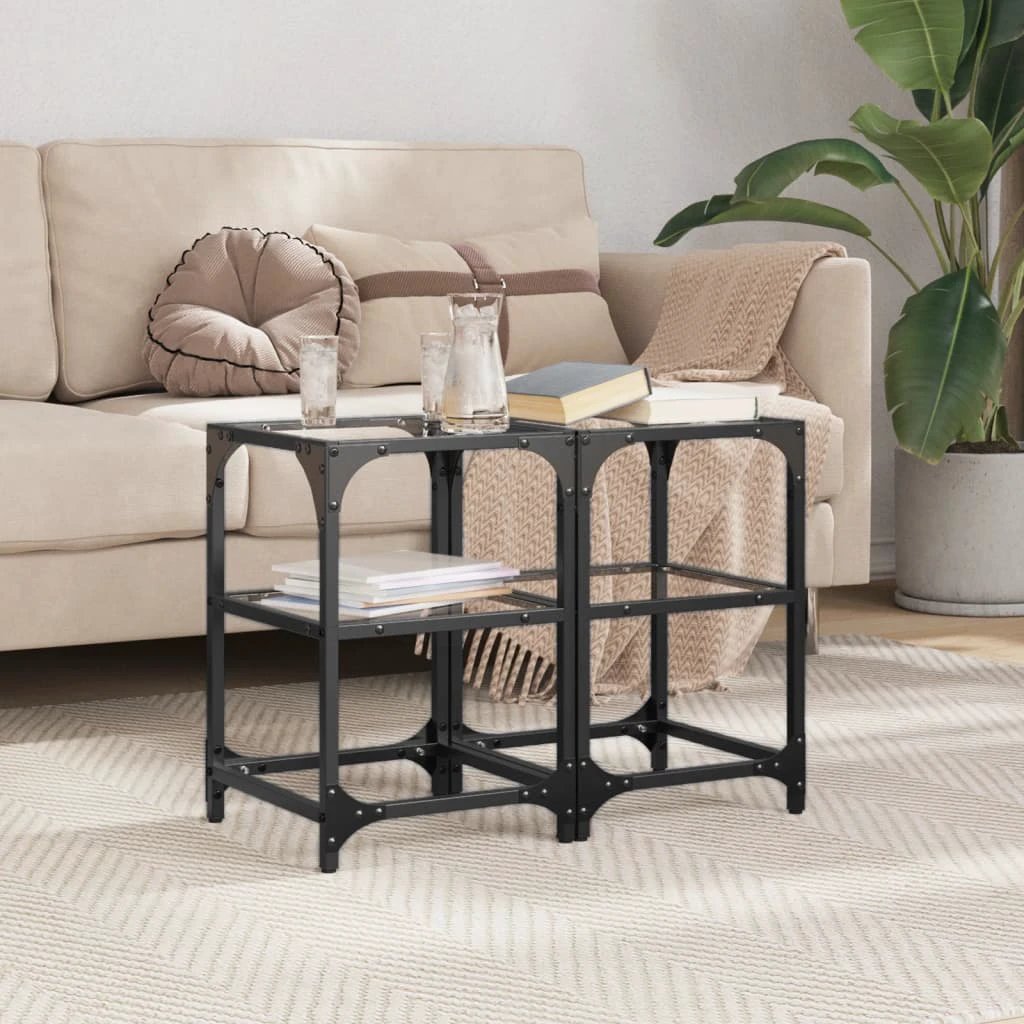 vidaXL VidaXL Coffee Table 30x30x45cm Clear Glass Top Living Room - Coffee Table
