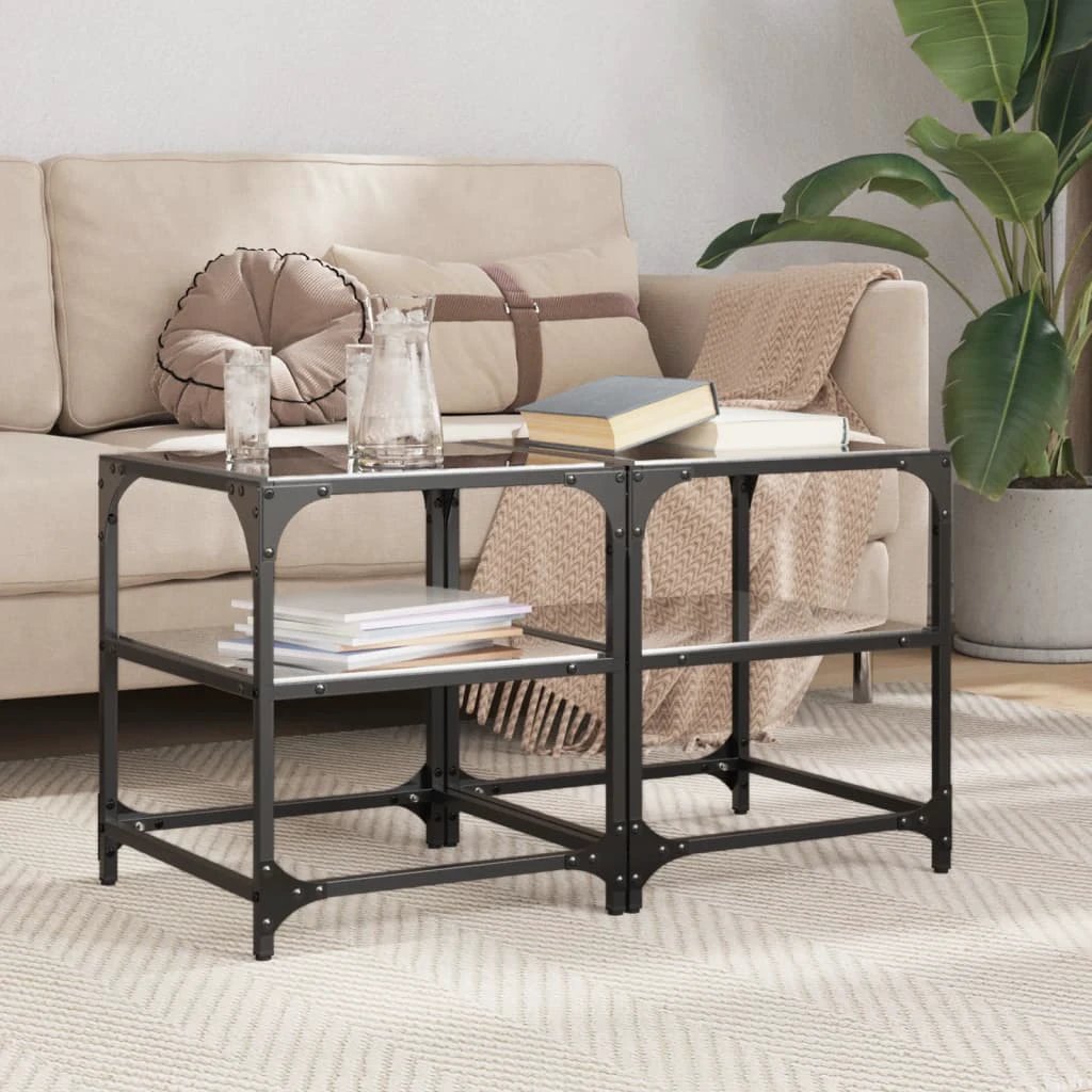 vidaXL VidaXL Coffee Table 30x30x45cm Clear Glass Top Living Room - Coffee Table