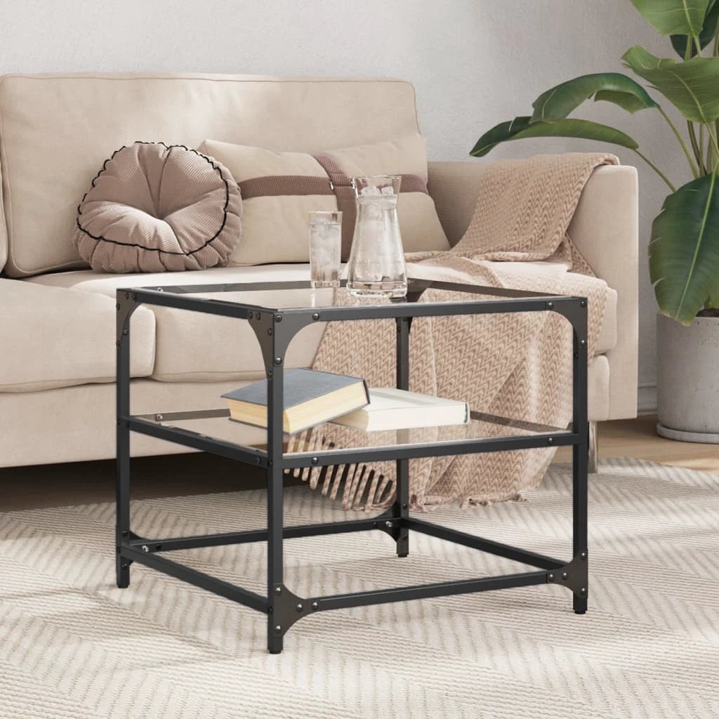 vidaXL VidaXL Coffee Table 30x30x45cm Clear Glass Top Living Room - Coffee Table