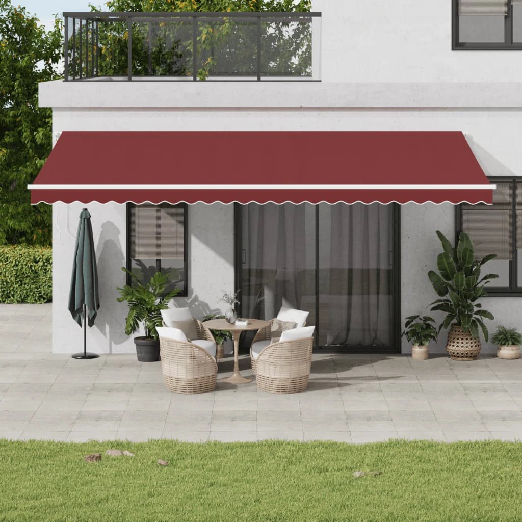 vidaXL vidaXL Retractable Awning Burgundy 350x250cm - Cover