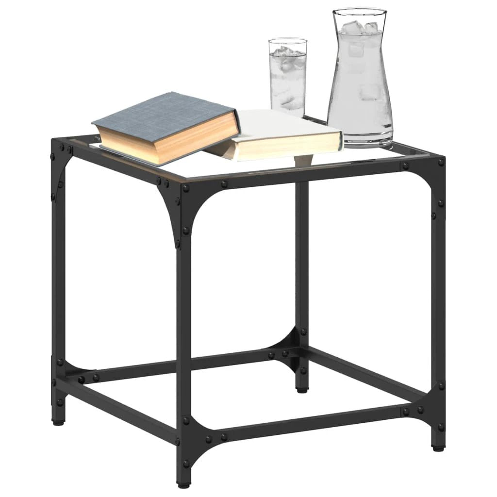VidaXL Coffee Table 30x30x40 cm Glass Top for Living Room by vidaXL