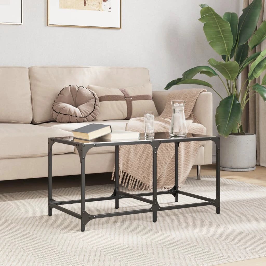 vidaXL Coffee Table 78.5x40x40 cm Glass Top Living Room by vidaXL