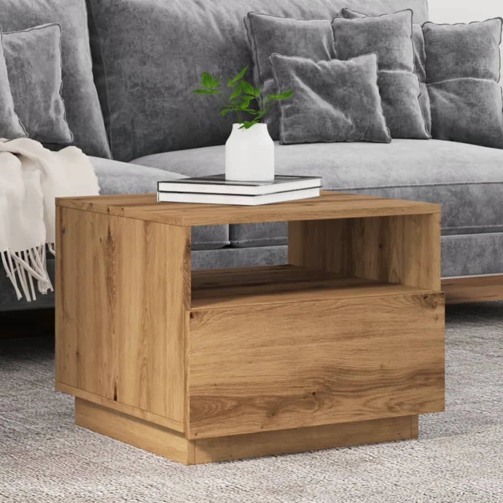 VidaXL Coffee Table 50x49x40 cm LED Lights Living Room by vidaXL