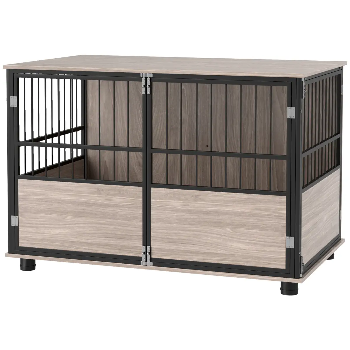 PawHut PawHut 80cm Dog Crate Furniture Dog Cage End Table Indoor w/ Doors, Cushion - Dog Crate